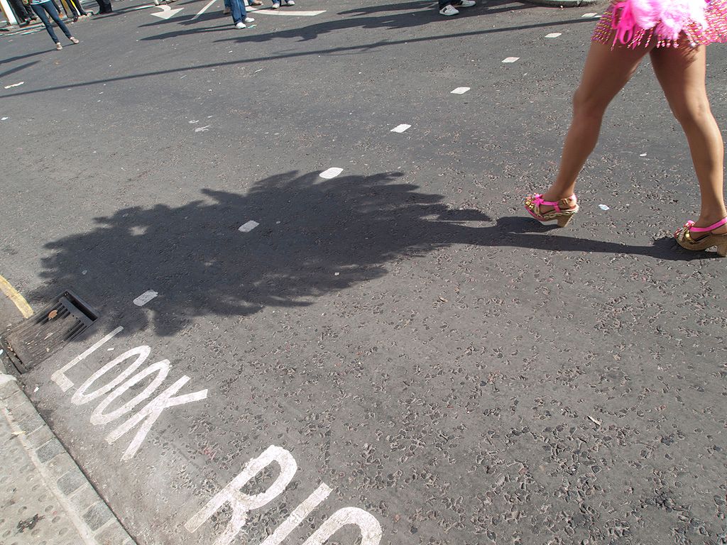 Getting ready for the parade to assemble at the Notting Hill Carnival