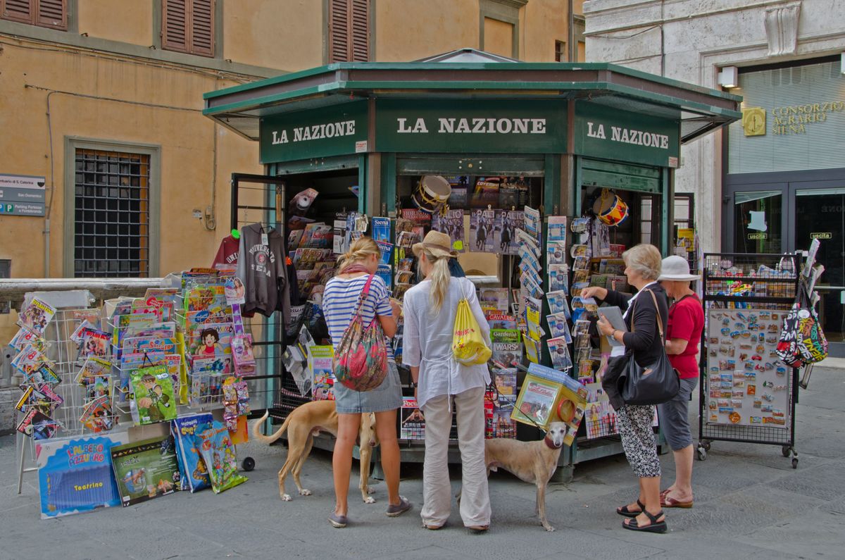 un kiosque à Sienne (Toscane)