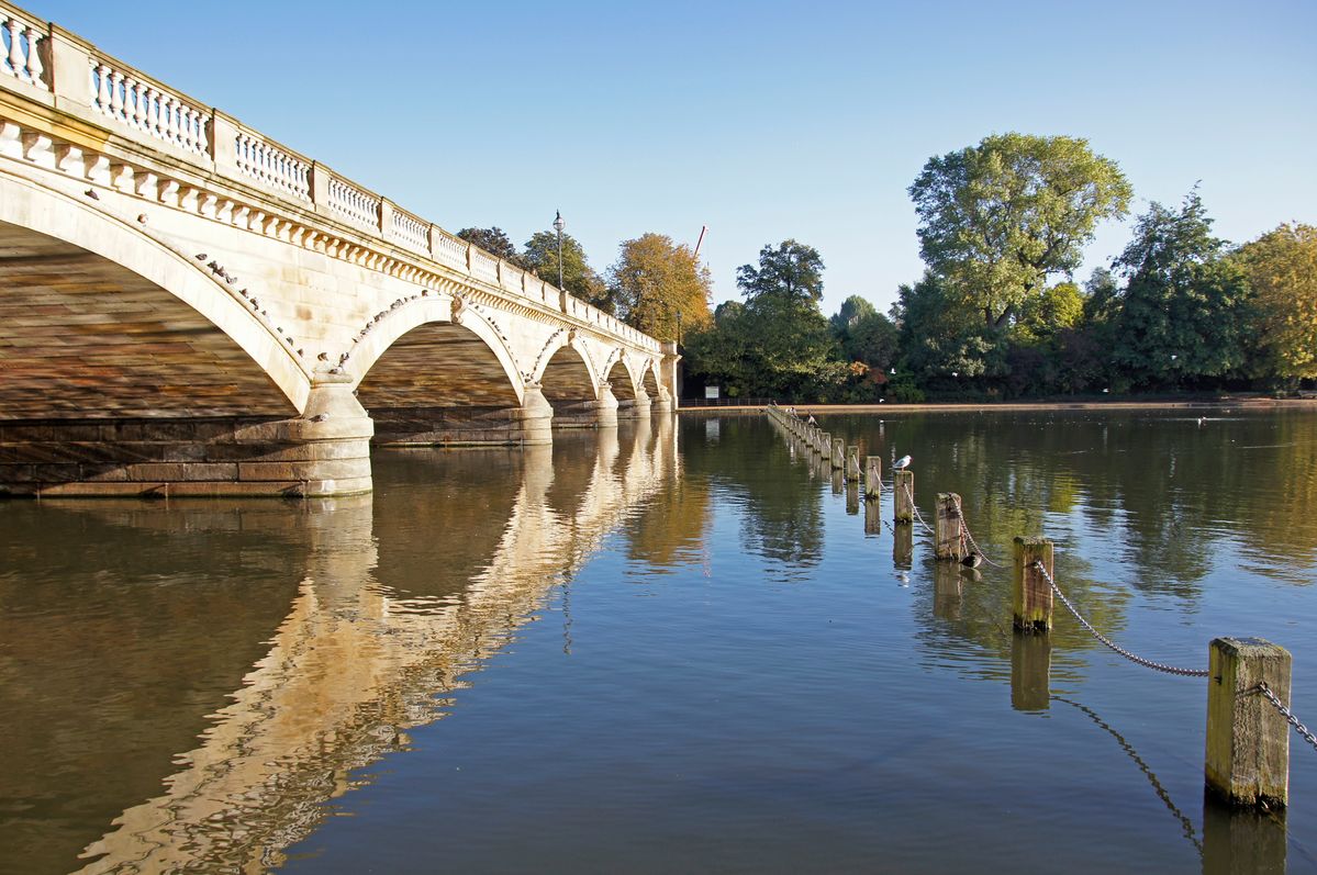 Bridge across the Serpentine, Hyde Park, London