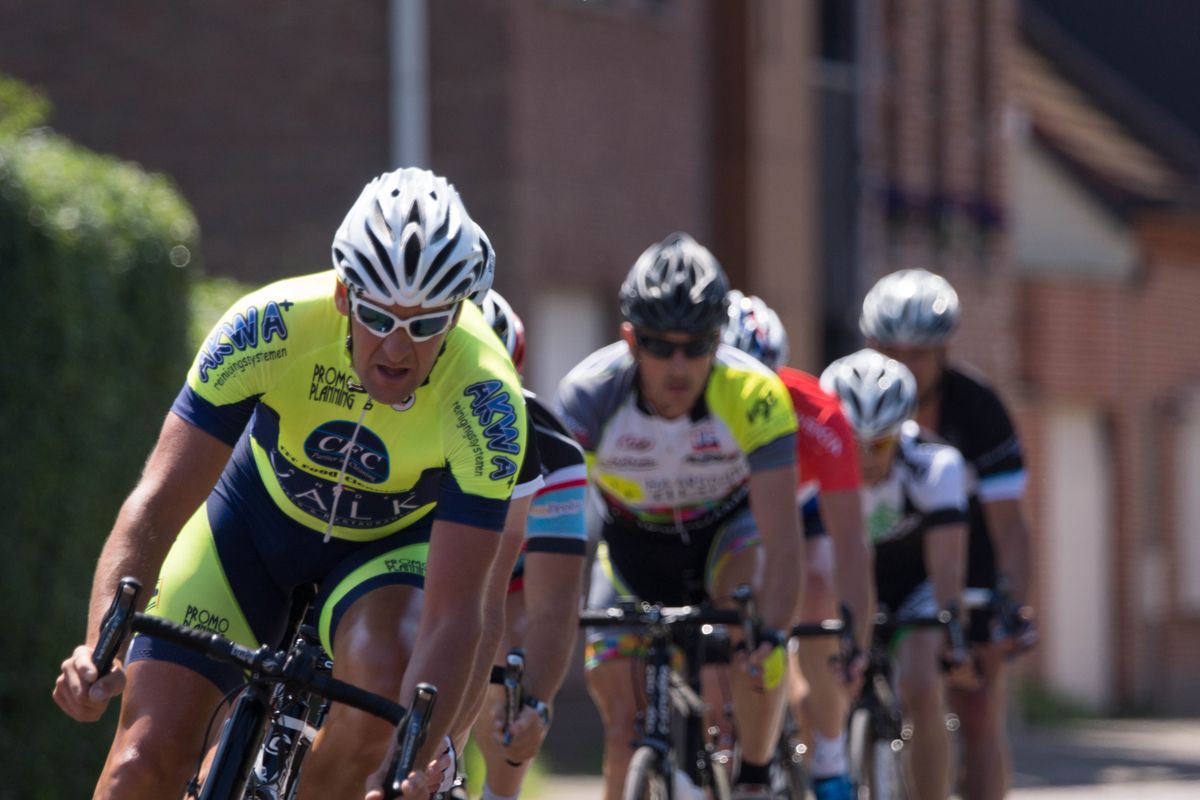 A group of cyclist are racing to be the winner