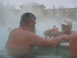 If you ever go to Budapest, you should not miss the baths! Here we went to szechenyi baths, where you can enjoy a hot 40 degrees outside bath while it's snowing! I definitely recommend! :) So do the chess players!