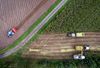 Ernteverkehr und Transporte auf dem Feld