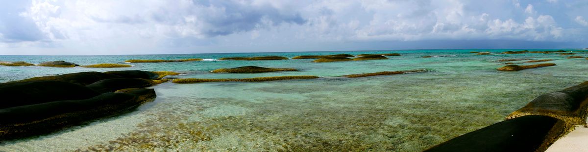 Wave breakers on the Riviera Maya coast Mexico